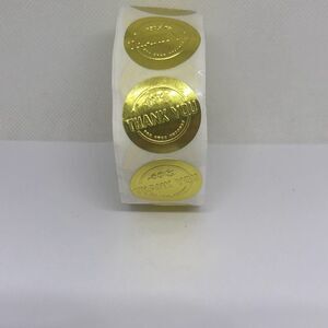 500 Pieces/roll 2.5CM Thank You For Ordering Sticker Gift Gold Label Stickers